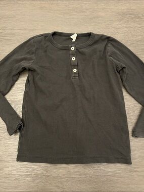kate quinn Dark Gray Long Sleeve Henley Tee